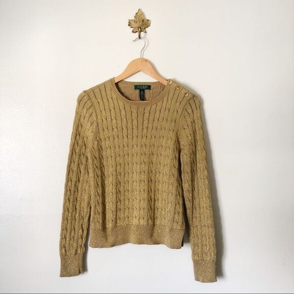 Lauren Ralph Lauren Sweaters - Lauren Ralph Lauren Gold cableknit sweater NWOT
